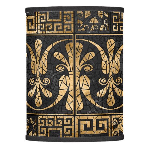 Greek Broken Tile Mosaic Black and gold Lamp Shade