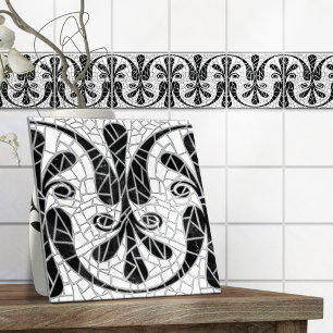 Greek Broken Tile Mosaic Black Marble