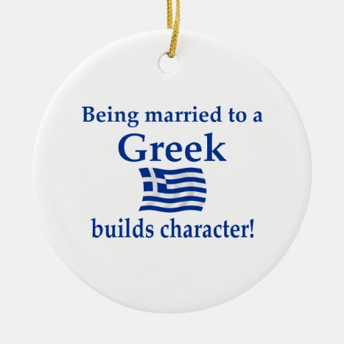 Greek Builds Character Ceramic Ornament