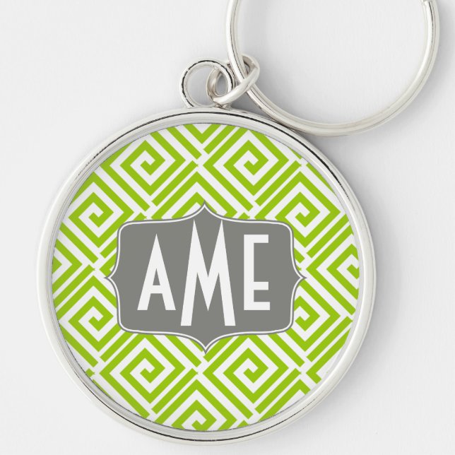 Greek Chic Monogram Keychain Customizable (Front)