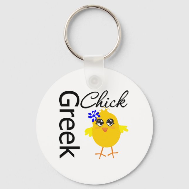 Greek Chick Keychain (Front)