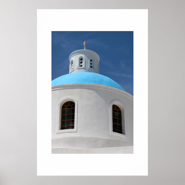 Greek Church in Santorini Poster (Front)
