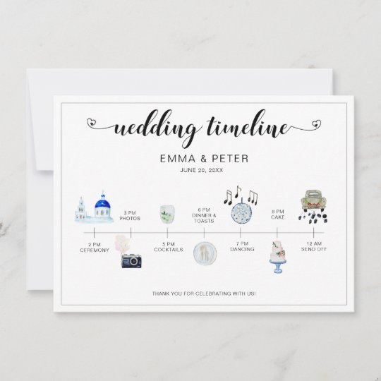 Greek Church Wedding Day Timeline Program Zazzle Com