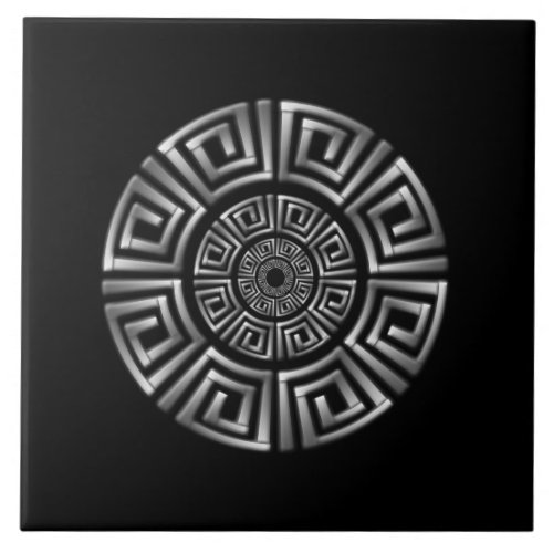 Greek Circle Motif Ceramic Tile