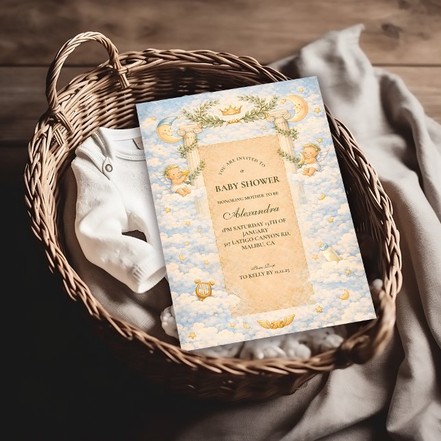 Greek Classic Columns Baby Shower Invitation (Creator Uploaded)