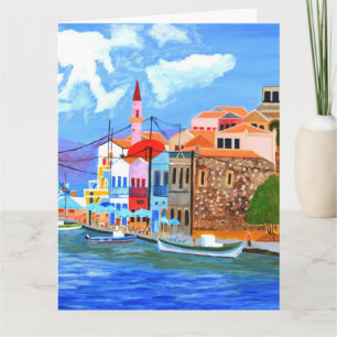 Greek Coast folded greeting card