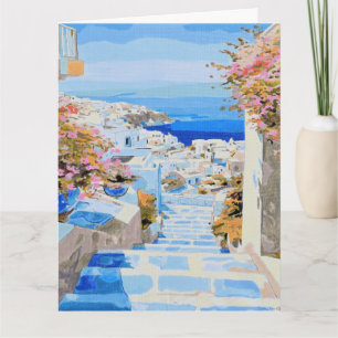 Greek Coast folded greeting card