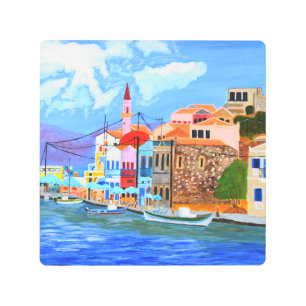 Greek Coast Metal Print