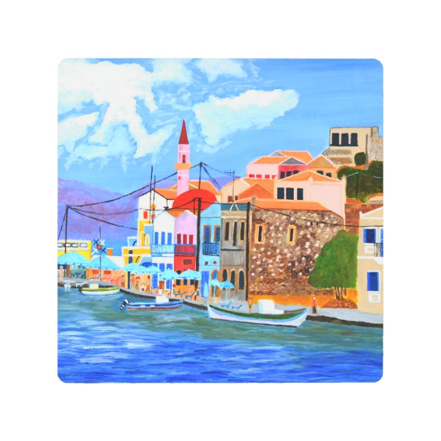 Greek Coast Metal Print (Front)
