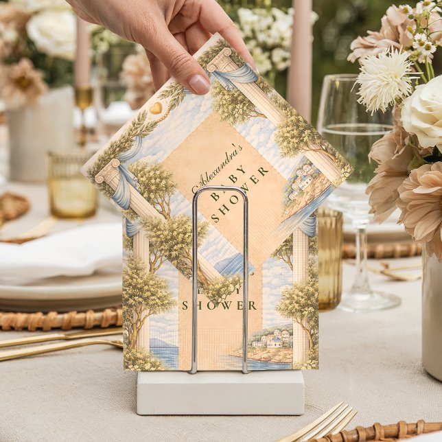 Greek Coastal Columns Baby Shower Napkins (Creator Uploaded)