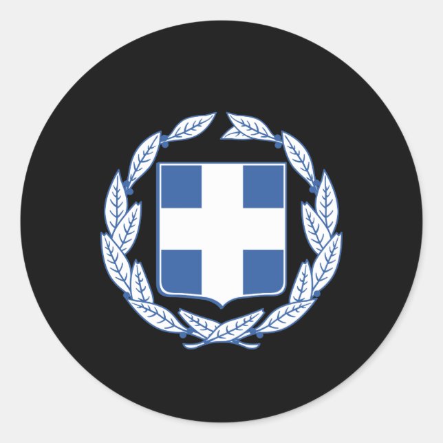 Greek coat of arms classic round sticker (Front)