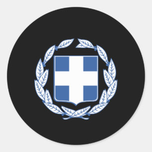 Greek coat of arms classic round sticker