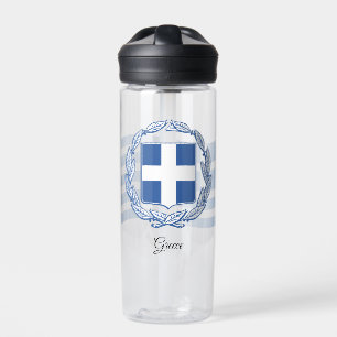 Greek Coat of Arms, Flag, Greece Water Bottle