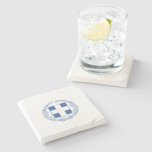 Greek coat of arms stone coaster