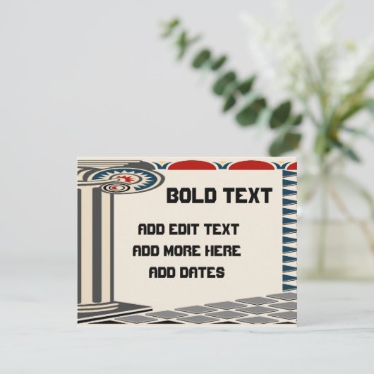 Greek Column, Bold Text, (Standing Front)