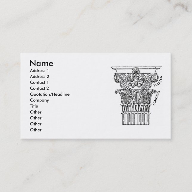 Greek Column Business Card (Front)