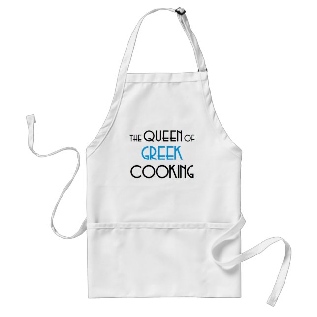 greek cooking queen adult apron (Front)