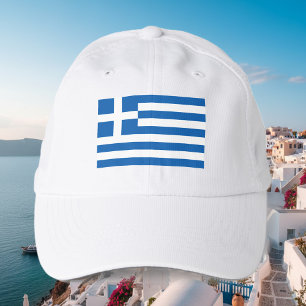 Greek country flag hat. Custom color sports caps