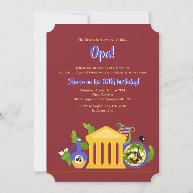 Greek Culture Invitation (Front)