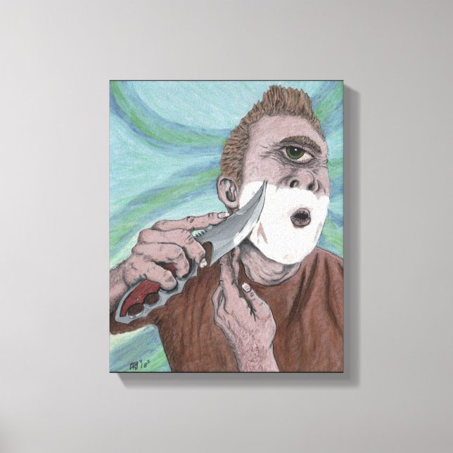 Greek Cyclops Knife Shaving Fantasy Canvas Print (Front)