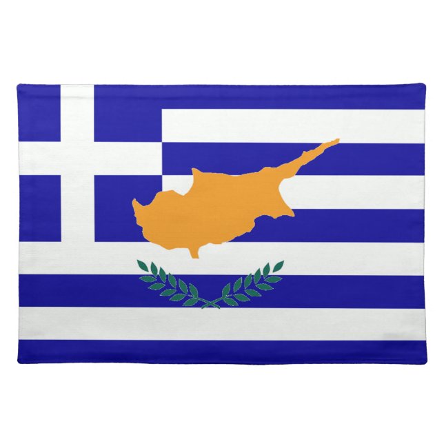 Greek Cyprus Flag Cloth Placemat (Front)