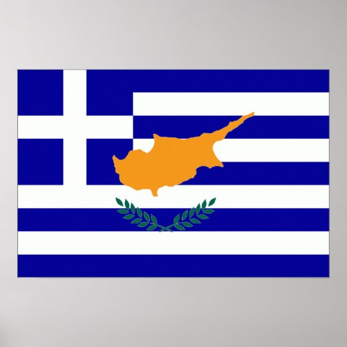 Greek Cyprus Flag Poster