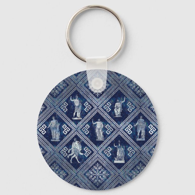Greek Deities and Meander Key Keychain (Front)