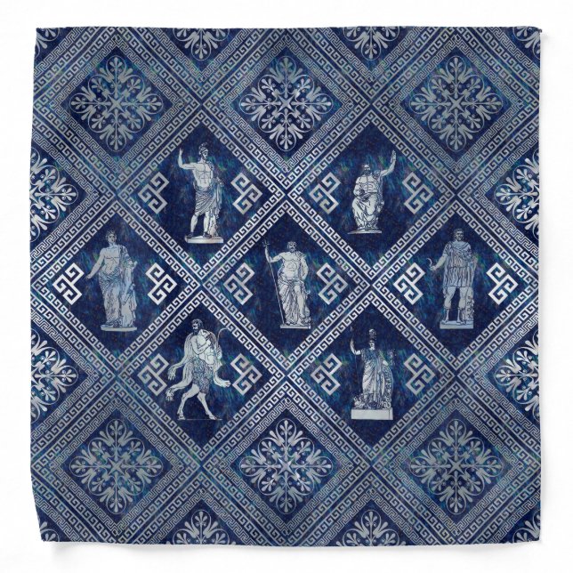 Greek Deities and Meander Key ornament Bandana (Front)