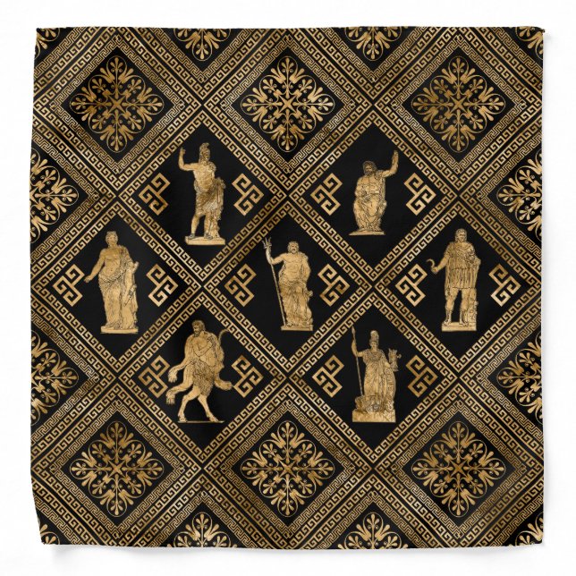Greek Deities and Meander Key ornament Bandana (Front)