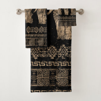 Greek Deities and Meander key ornament Bath Towel Set