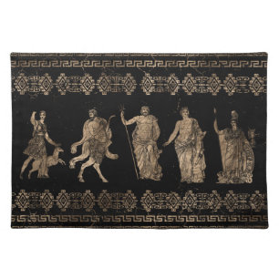 Greek Deities and Meander key ornament Cloth Placemat