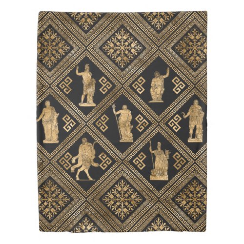 Greek Deities and Meander Key ornament Duvet Cover