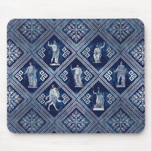 Greek Deities and Meander Key ornament Mouse Pad