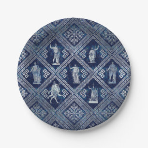 Greek Deities and Meander Key ornament Paper Plates