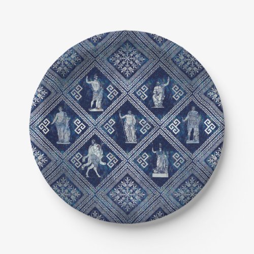 Greek Deities and Meander Key ornament Paper Plates