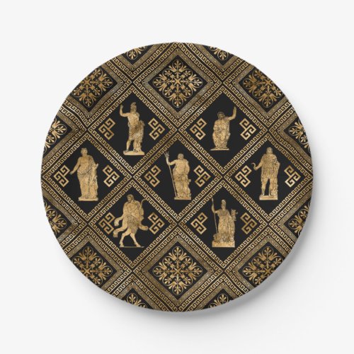 Greek Deities and Meander Key ornament Paper Plates