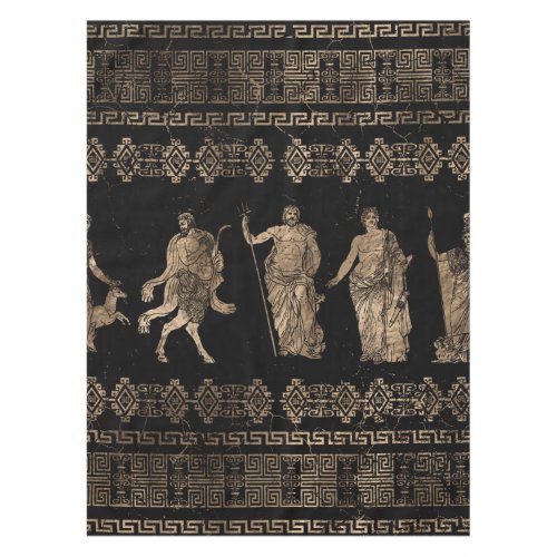 Greek Deities  and Meander key ornament Tablecloth