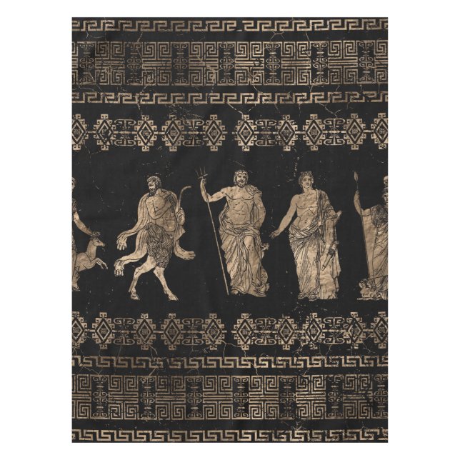 Greek Deities  and Meander key ornament Tablecloth (Front)
