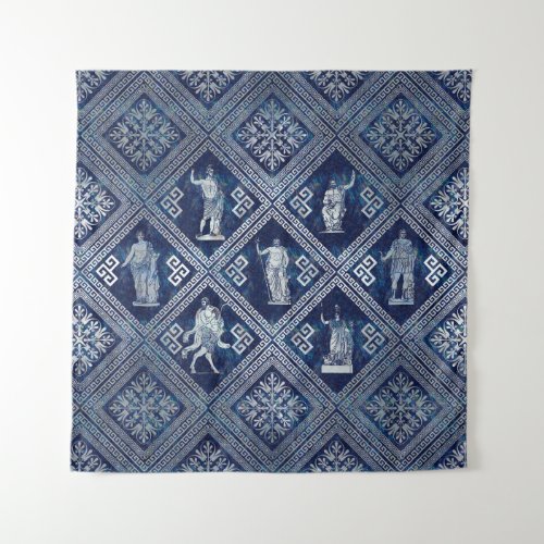 Greek Deities and Meander Key ornament Tapestry