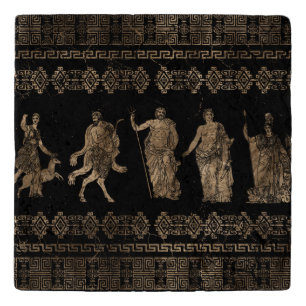 Greek Deities and Meander key ornament Trivet