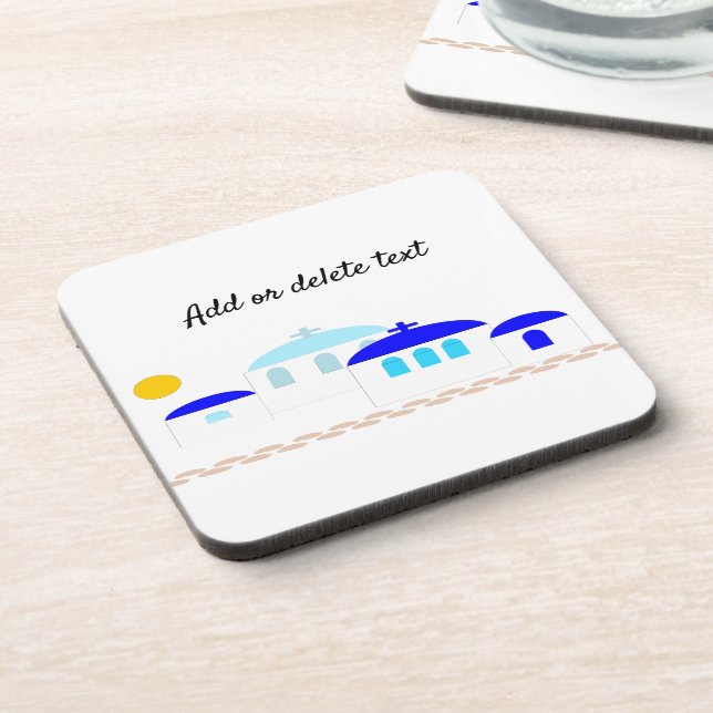 Greek Design Just Add Text Beverage Coaster (Left Side)