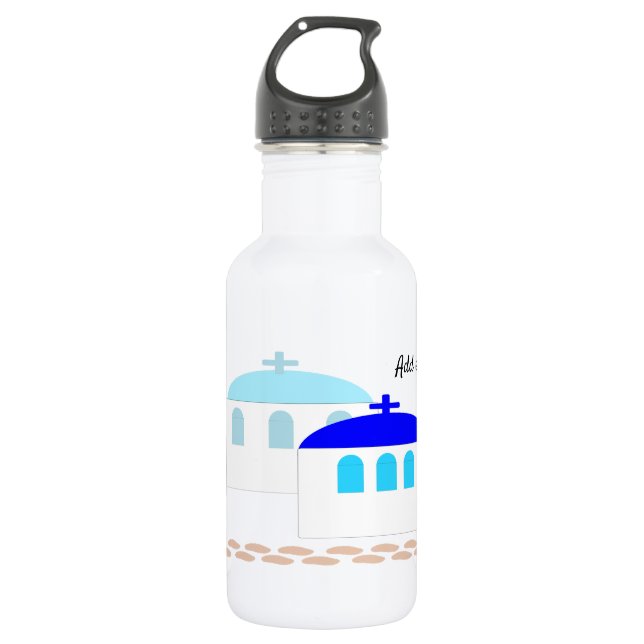 Greek Design Just Add Text Stainless Steel Water Bottle (Front)