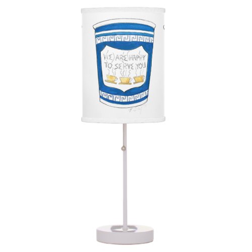 Greek Diner Coffee Cup Happy to Serve You Lamp