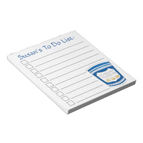 Greek Diner Coffee Cup Personalized Grocery List Notepad