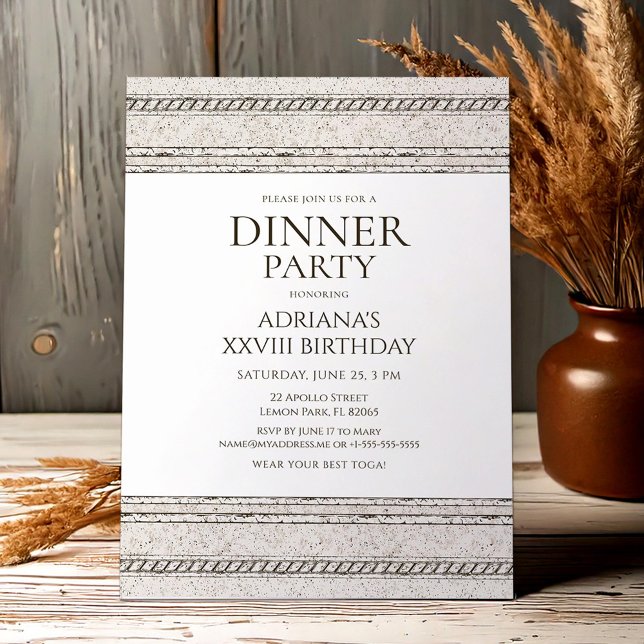 Greek dinner party Invitation with stone elements (Creator Uploaded)