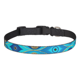 Greek Evil Eye and Greek Key ornament Pet Collar