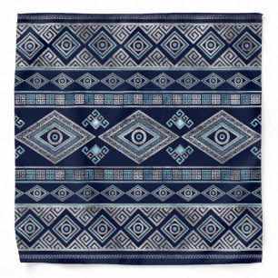 Greek Evil Eye and Meander Key Ornament Bandana