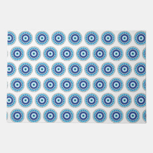 Greek Evil Eye Blue White Doormat