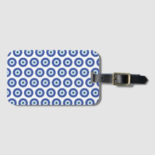 Greek Evil Eye Blue White Luggage Tag
