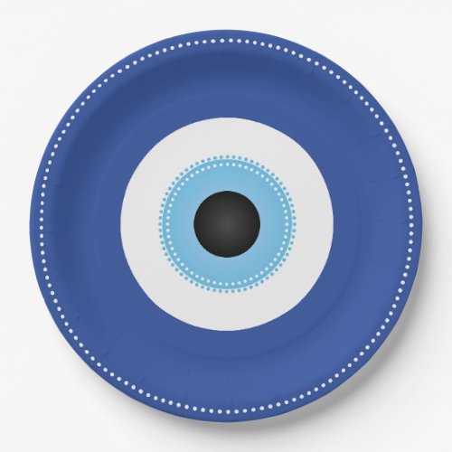 Greek Evil Eye Blue White Paper Plates